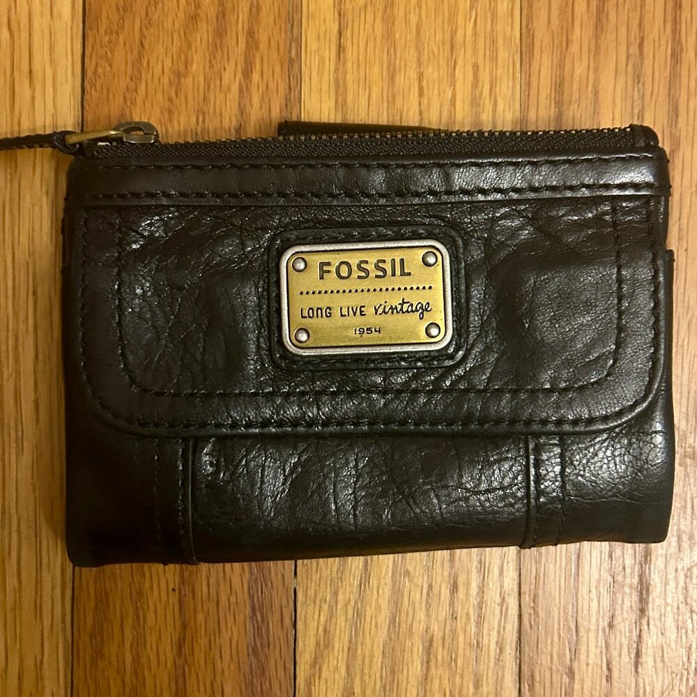 Fossil Long Live Vintage 1952 Black Leather Wallet